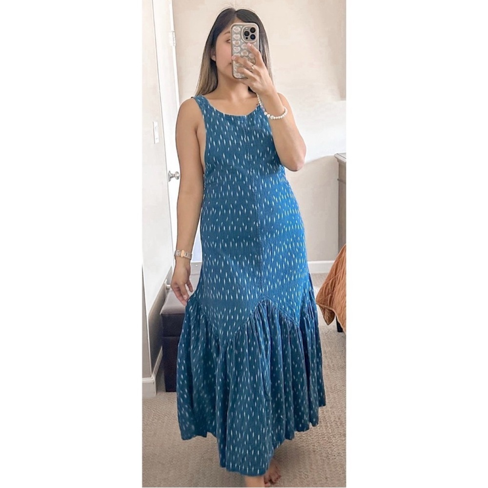 Free People One Love Prairie Maxi Dress in Dark Blue Large